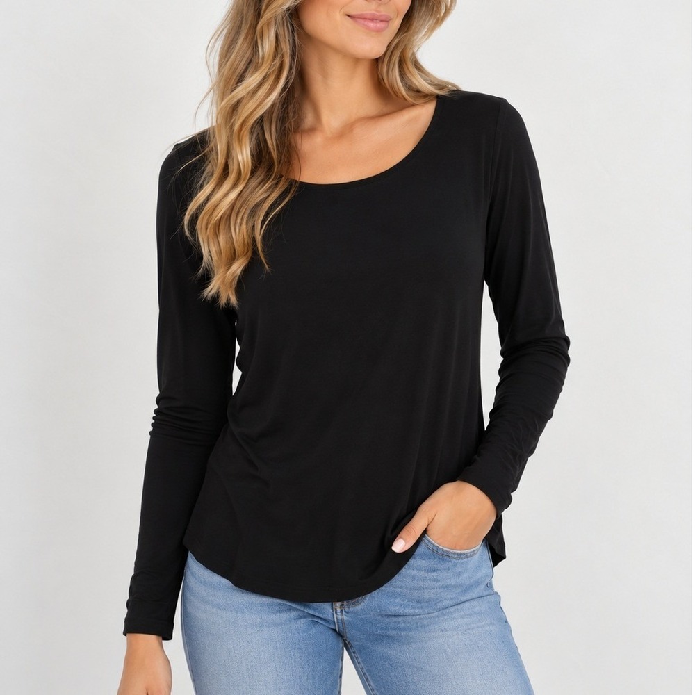 Bryn Walker Micro Modal Long Sleeve Shirt Quiet Luxury Dark Academia Minimalist